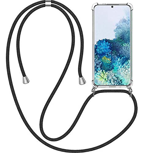 Hülle Kompatibel mit Smartphonica Transparent Hülle für Samsung Galaxy S20 Plus mit Kordel und Stoßkante/Silikon/Back Cover von Smartphonica