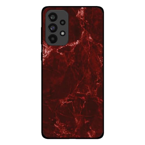 Hülle Passend für Smartphonica Handyhülle für Samsung Galaxy A33 5G mit Marmor Druck - TPU Back Cover Case Marble Design - Rot/Back Cover von Smartphonica