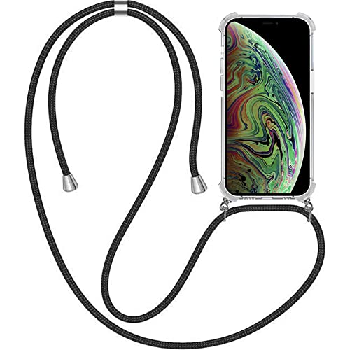 Hülle kompatibel mit Smartphonica iPhone Xs Max Transparent Hülle mit Kordel und Stoßrand/Silikon/Back Cover von Smartphonica