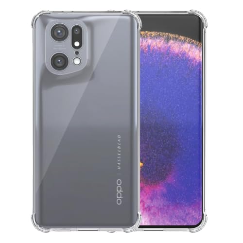 Hülle passend für Smartphonica Handyhülle Geeignet für Oppo Find X5 Transparent Stoßfest - Stoßfest TPU SIlicons Backcover Case mit Stoßkante Transparent von Smartphonica