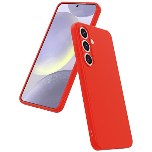Hülle passend für Smartphonica Handyhülle Geeignet für Samsung Galaxy S24 Silikon mit Soft Protective Innen - Back Cover Case Soft Inside - Rot von Smartphonica