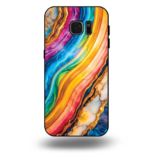 Hülle passend für Smartphonica Handyhülle Geeignet für Samsung Galaxy S7 Edge mit Regenbogen Gold Marmor Druck - TPU Backcover Case Rainbow Gold Marble Design Hülle passend für Smartphonica Handyhülle Geeignet für Samsung Galaxy S7 Edge mit Regenbogen Gold Marmor Druck - TPU Backcover Case Rainbow Gold Marble Design von Smartphonica