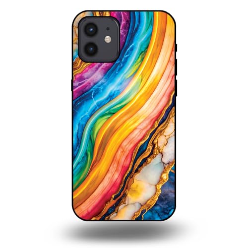 Hülle passend für Smartphonica Handyhülle Geeignet für iPhone 12/12 Pro mit Regenbogen Gold Marmor Druck - TPU Backcover Case Rainbow Gold Marble Design Hülle passend für Smartphonica Handyhülle Geeignet für iPhone 12/12 Pro mit Regenbogen Gold Marmor Druck - TPU Backcover Case Rainbow Gold Marble Design von Smartphonica