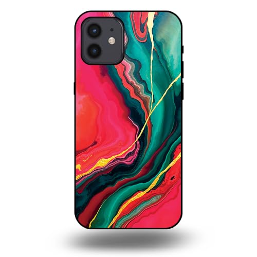 Hülle passend für Smartphonica Handyhülle Geeignet für iPhone 12/12 Pro mit Rot Grün Marmor Druck - TPU Backcover Case Red Green Marble Design Hülle passend für Smartphonica Handyhülle Geeignet für iPhone 12/12 Pro mit Rot Grün Marmor Druck - TPU Backcover Case Red Green Marble Design von Smartphonica
