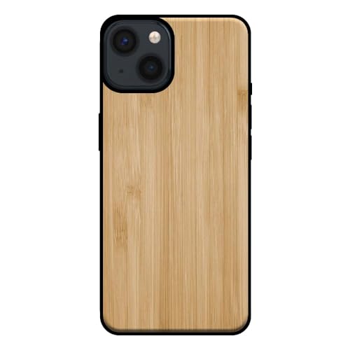 Hülle passend für Smartphonica Handyhülle für iPhone 13 in Holz-Optik - Back Cover Bambus Kunstholz Hülle - Braun/Kunstholz;TPU/Back Cover von Smartphonica