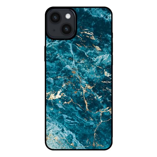 Hülle passend für Smartphonica Handyhülle passend für iPhone 15 Plus mit Marmor Druck - TPU Back Cover Case Marmor Design - Blau/Back Cover von Smartphonica