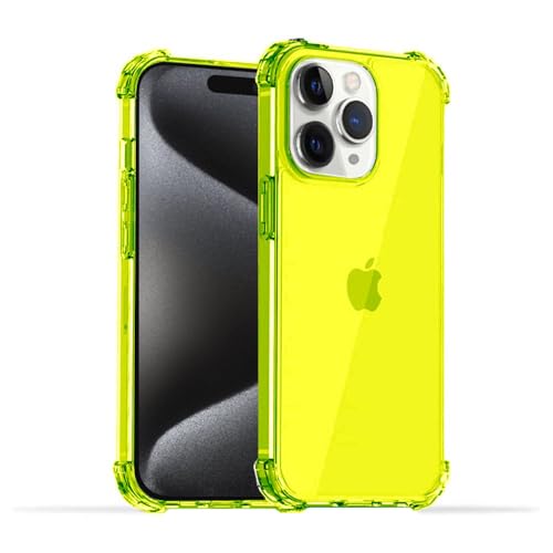 Hülle passend für Smartphonica Handyhülle passend für iPhone 15 Pro - Transparent Shockproof Silikon Case mit Stoßkante – Neon Gelb/Back Cover Hülle passend für Smartphonica Handyhülle passend für iPhone 15 Pro - Transparent Shockproof Silikon Case mit Stoßkante – Neon Gelb/Back Cover von Smartphonica