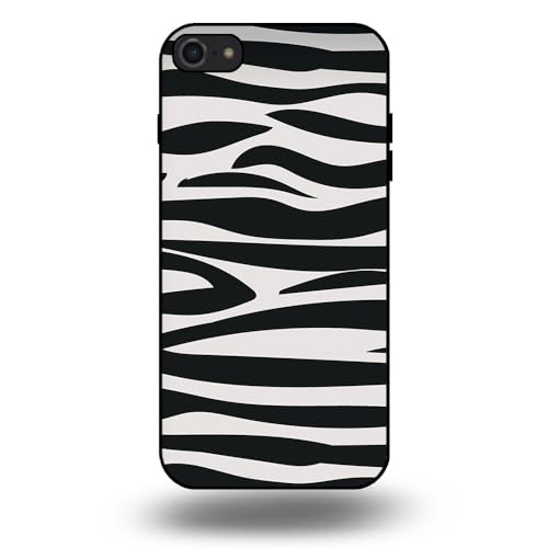 Hülle passend für Smartphonica Handyhülle passend für iPhone SE(2020-2022) mit Zebradruck - TPU Back Cover Case mit Zebra Print Design - Schwarz Weiß/Back Cover von Smartphonica