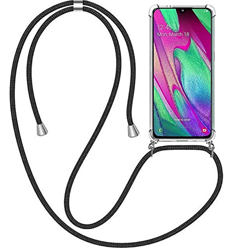 Hülle passend für Smartphonica Transparent Hülle für Samsung Galaxy A40 mit Kordel und Stoßkante/Silikon/Back Cover von Smartphonica
