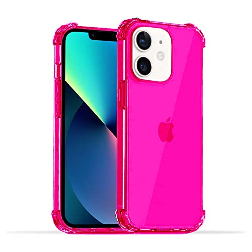 Hülle passend für Smartphonica iPhone 12 Mini Transparent Silikon Hülle - Neon Pink von Smartphonica