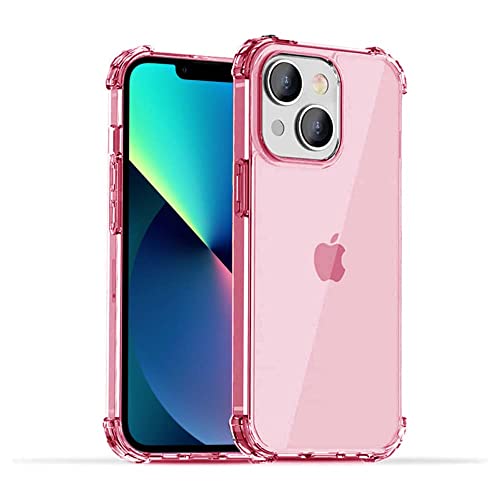 Hülle passend für Smartphonica iPhone 13 Mini Transparent Shockproof Silikon Hülle mit Stoßstange - Hellrosa/Back Cover von Smartphonica