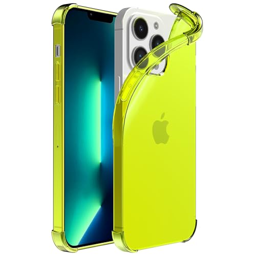 Hülle passend für Smartphonica iPhone 13 Pro Max transparent stoßfest Silikon Schutzhülle mit Stoßstange - Neon Gelb/Back Cover Hülle passend für Smartphonica iPhone 13 Pro Max transparent stoßfest Silikon Schutzhülle mit Stoßstange - Neon Gelb/Back Cover von Smartphonica
