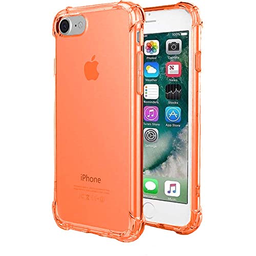 Hülle passend für Smartphonica iPhone 7 / 8 transparent Silikonhülle - Orange/Back Cover von Smartphonica