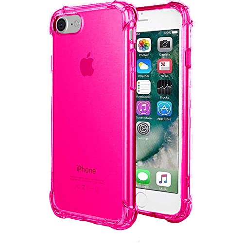 Hülle passend für Smartphonica iPhone 7 / 8 transparente Silikon Hülle - Neon Pink/Back Cover von Smartphonica