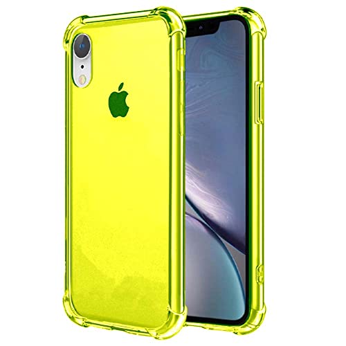 Hülle passend für Smartphonica iPhone Xr Transparent Silikon Case - Neon Gelb/Back Cover von Smartphonica