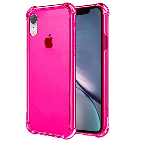 Hülle passend für Smartphonica iPhone Xr Transparent Silikon Case - Neon Pink/Back Cover von Smartphonica