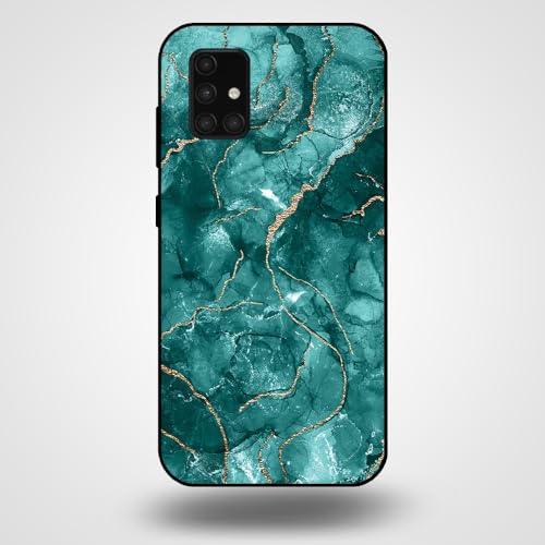 Smartphonica Hülle Kompatibel mit Samsung Galaxy A71 5G Marmor Aufdruck - TPU Back Cover Case Marble Design - Gold Grün/Back Cover von Smartphonica