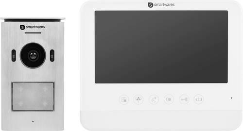 Smartwares DIC-22212 Video-Türsprechanlage 2-Draht Komplett-Set 1 Familienhaus Silber, Weiß Smartwares DIC-22212 Video-Türsprechanlage 2-Draht Komplett-Set 1 Familienhaus Silber, Weiß von Smartwares