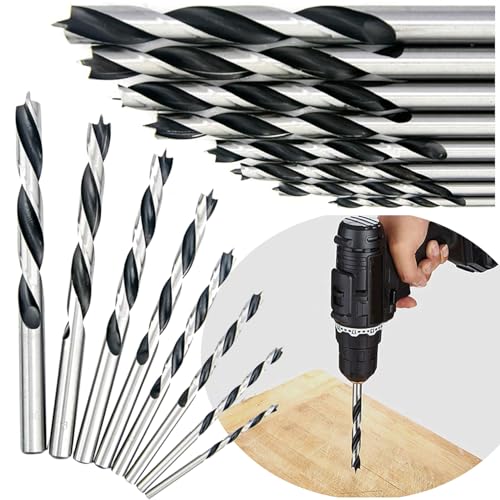 Holzspiralbohrer Holzbohrer-Set, 8 Stück (für Weichholz, Hartholz, Ø 3, 4, 5, 6, 7, 8, 9, 10 mm, Bohrmaschine/Schrauber/Akku) von SmartyFix