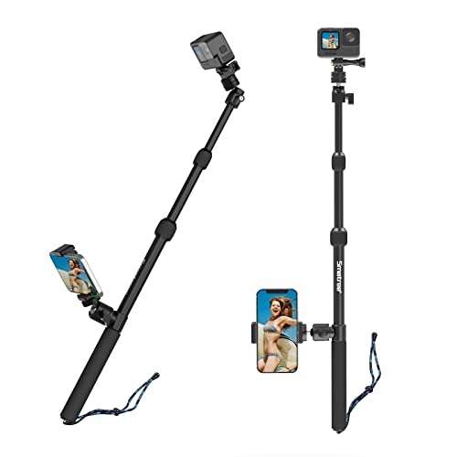 Smatree DS11S Teleskopstange aus Aluminiumlegierung, Selfie-Stick, kompatibel mit GoPro Hero 13/12/11/10/9/8/7/6/5/4/3/2/1, DJI Osmo und Anderen Action-Kameras mit 1/4"-Gewinde (15,8'' - 40,5'') von Smatree