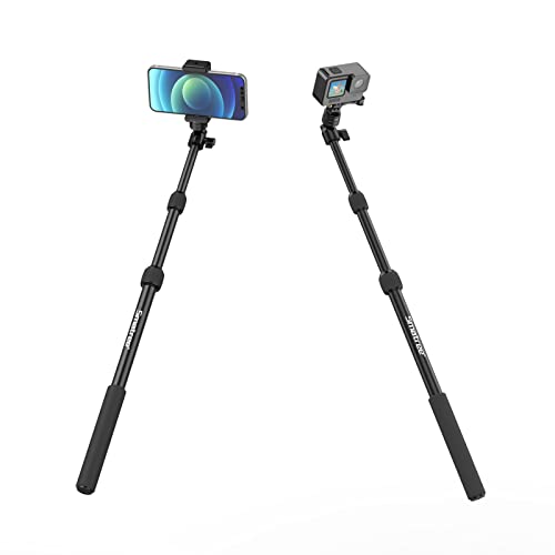 Smatree DS1S Teleskop-Selfie-Stick aus Aluminiumlegierung, kompatibel mit GoPro Hero 10/9/8/7/6/5/4/3/2/1 und Anderen Action-Kameras mit 1/4-Zoll-Gewinde (15,8 Zoll - 40,5 Zoll) von Smatree
