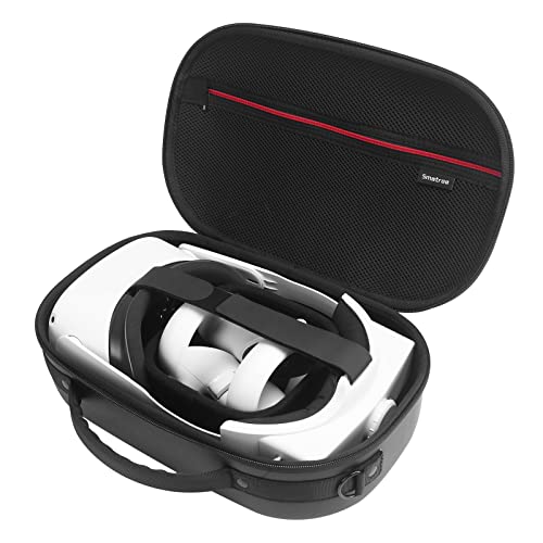 Smatree Hartschalentasche und Elite-Gurt mit 10000 mAh Akku 2-in-1-Set, kompatibel für Quest 2, Tragetasche für VR-Headset-Schutz und Speicherung, dreifache Spielzeit und komfortable Erfahrung von Smatree