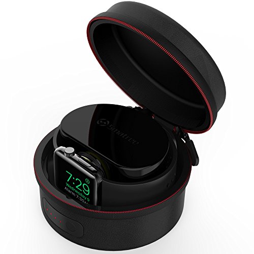 Smatree Ladetasche Ladestation für Neu Apple Watch Series 8 Serie 7, Serie 6, Serie 5, Serie 4/3/2/1/ SE Ladekoffer - Schwarz von Smatree