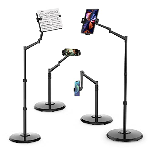 Smatree Notenständer iPad Floor Stand, iPad Mini 6 8,3 Zoll Mount Holder 360 Grad Drehbar Höhenverstellbar Tablet Stand Kompatibel mit 7,9 10 11 12,9 Zoll iPad Pro Air, Stabil und Sicher, Schwarz von Smatree