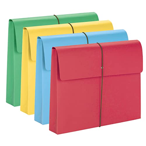 Smead Farbige Fächermappe mit Klappe und Kordelverschluss, 5,1 cm Erweiterung, Briefgröße, verschiedene Farben, 50 Stück pro Box (77251) von Smead
