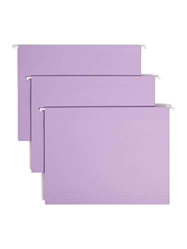Smead Farbige Hängemappe mit Reiter, 1/5-Schnitt, verstellbare Reiter, Briefgröße, Lavendel, 25 Stück pro Box (64064) von Smead
