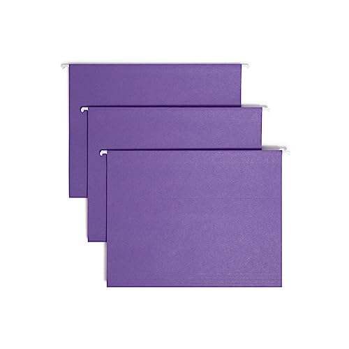 Smead Farbige Hängeregistraturmappe mit Register, 1/5-Schnitt, verstellbare Register, Briefgröße, Violett, 25 Stück pro Box (64072) von Smead