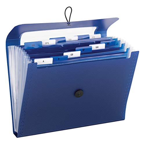 Step Index Organizer, 12-Pocket, Letter, Poly, Navy, Sold as 1 Each von Smead