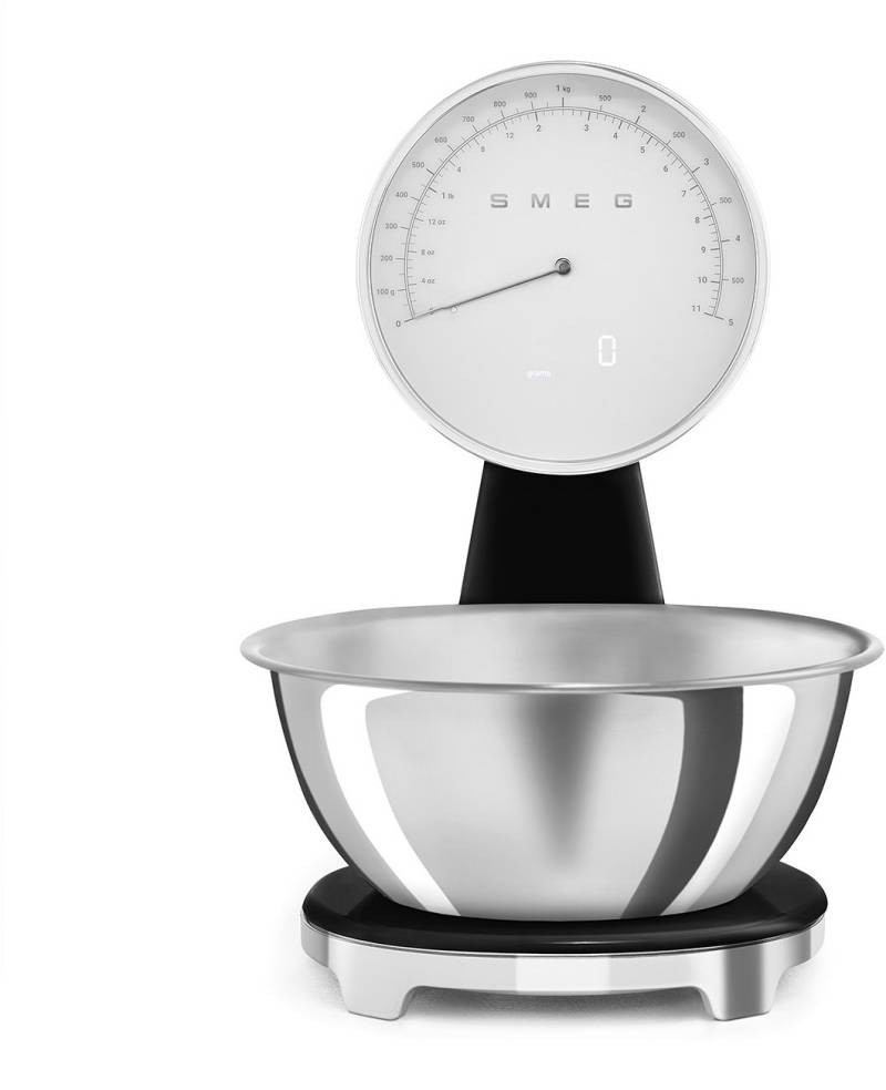 KSF01BLWW Küchenwaage mit Schüssel schwarz von Smeg