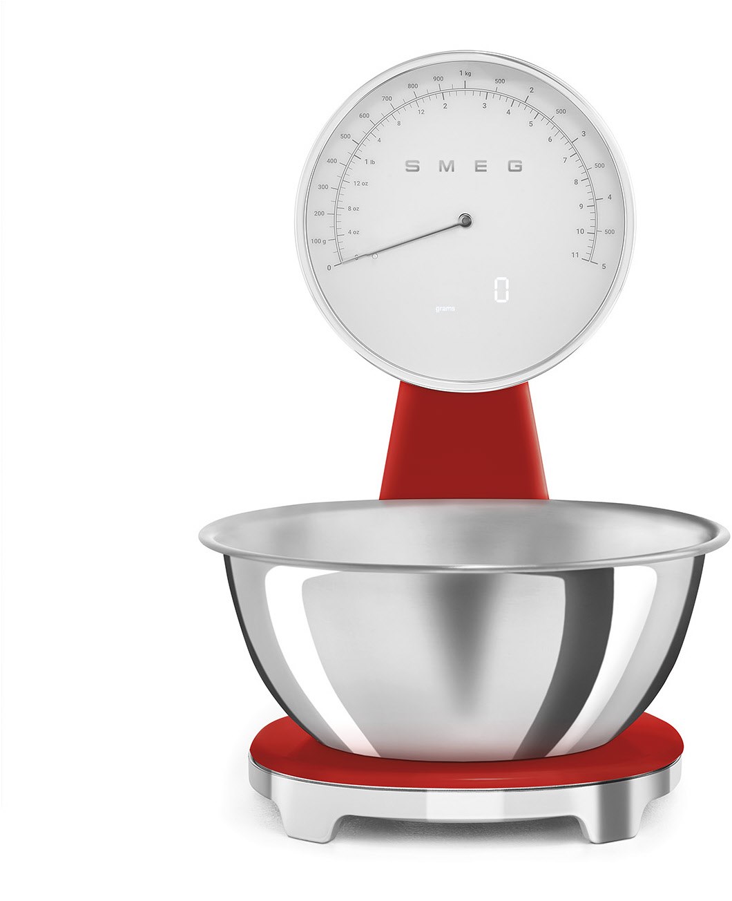 KSF01RDWW Küchenwaage mit Schüssel rot von Smeg