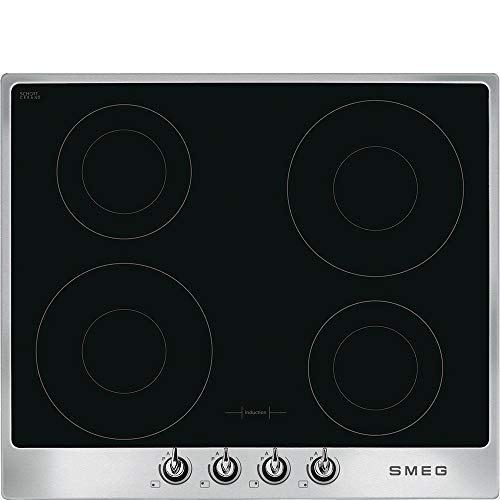 SMEG Induktionskochfeld VICTORIA - SI964XM, Schwarz/edelstahlfarben von Smeg