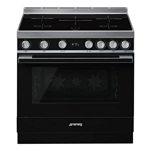 Smeg CPF9IPBL Freestanding Cooker Induction hob A+ schwarz - Küche (Freestanding Cooker, drehbar, vorne, elektronisch, LCD) von Smeg