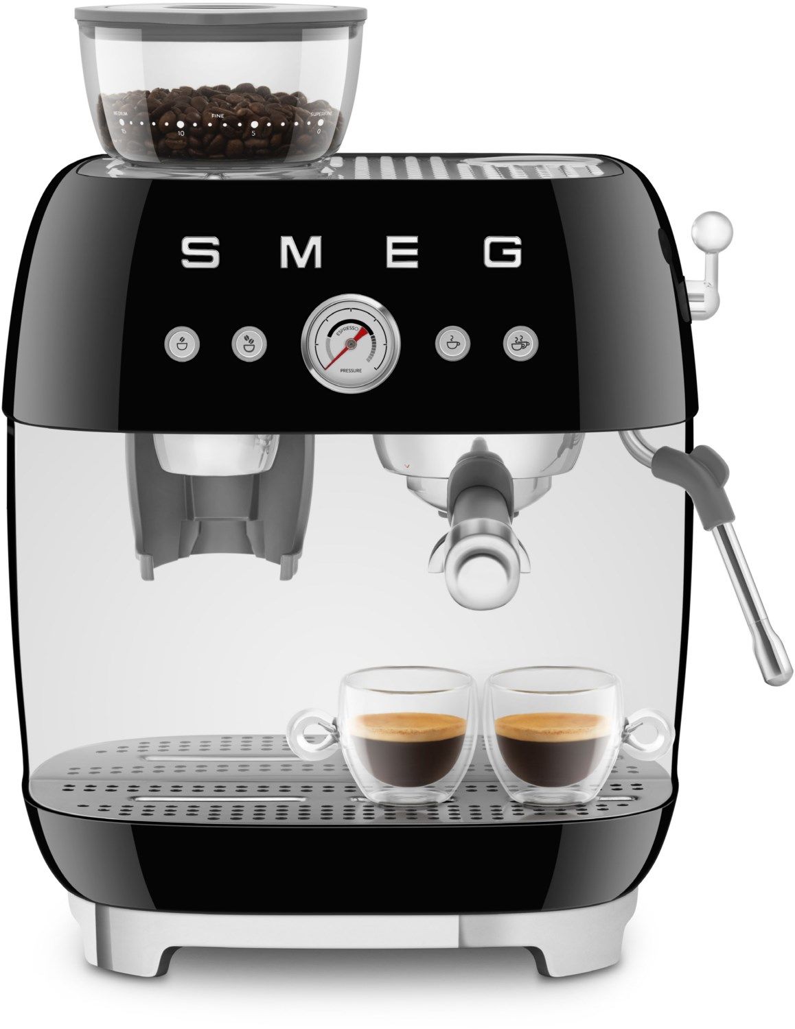 Smeg Espressomaschine EGF03BLEU mit integriertem Mahlwerk schwarz von Smeg