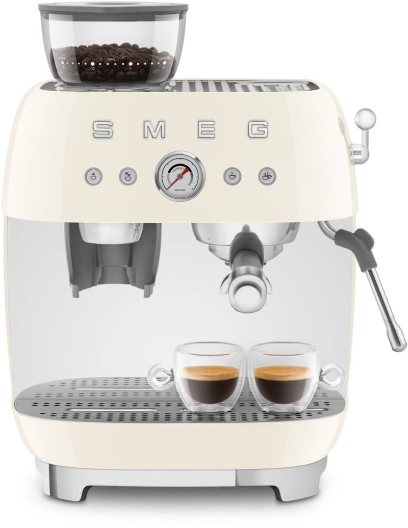 Smeg Espressomaschine EGF03CREU mit integriertem Mahlwerk creme von Smeg