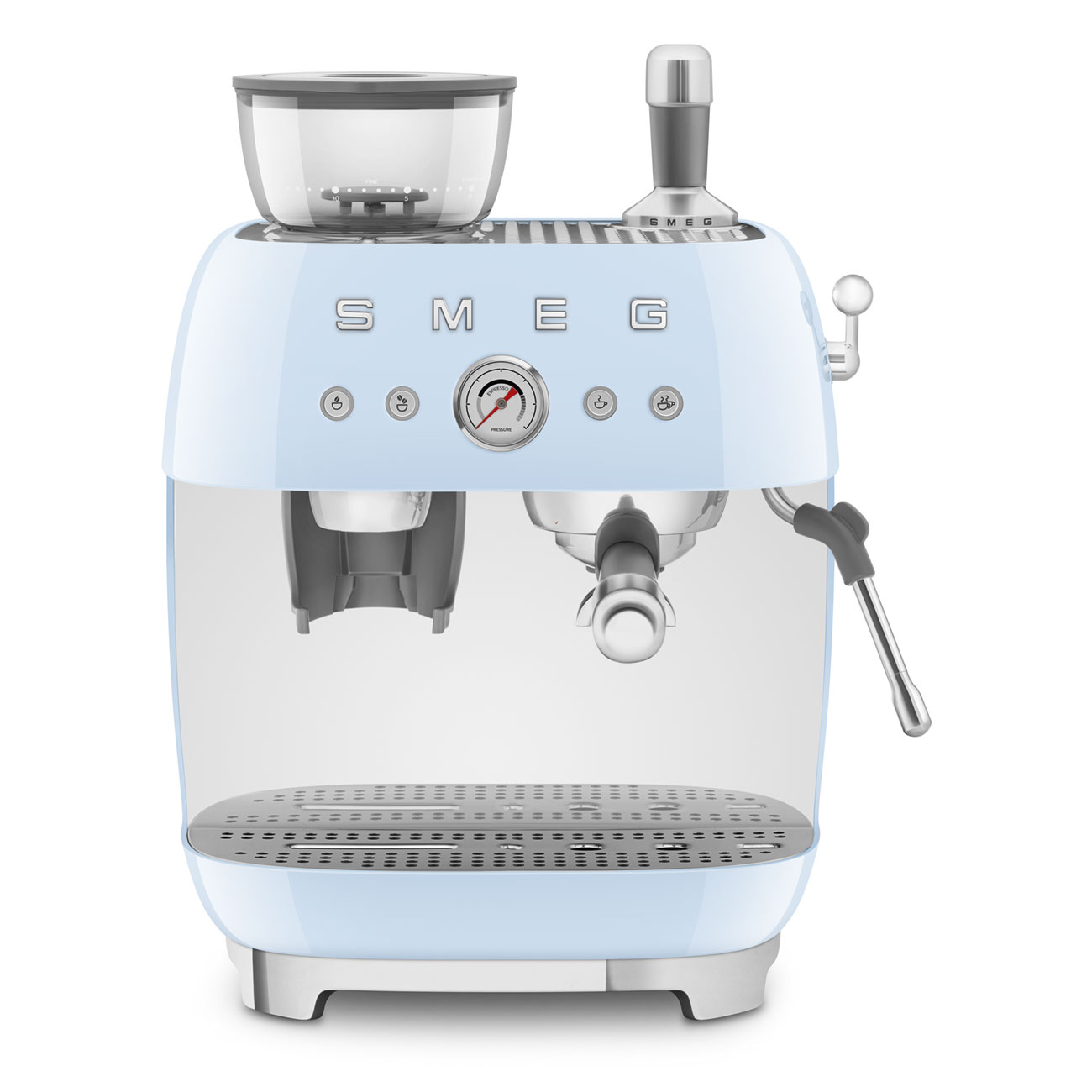 Smeg Espressomaschine EGF03PBEU mit integriertem Mahlwerk pastellblau von Smeg