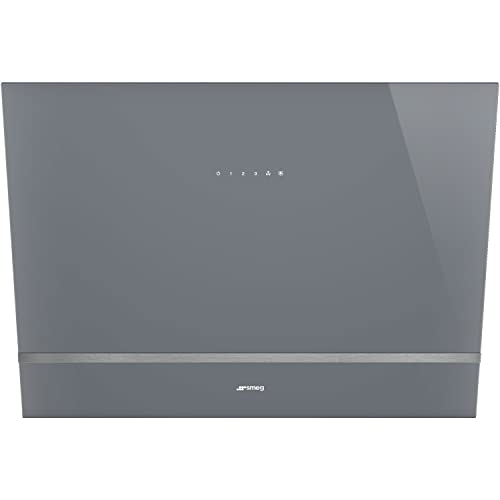 Smeg KV28S Dunstabzugshaube, 80 cm, 3 Geschwindigkeiten, Glas, silberfarben von Smeg