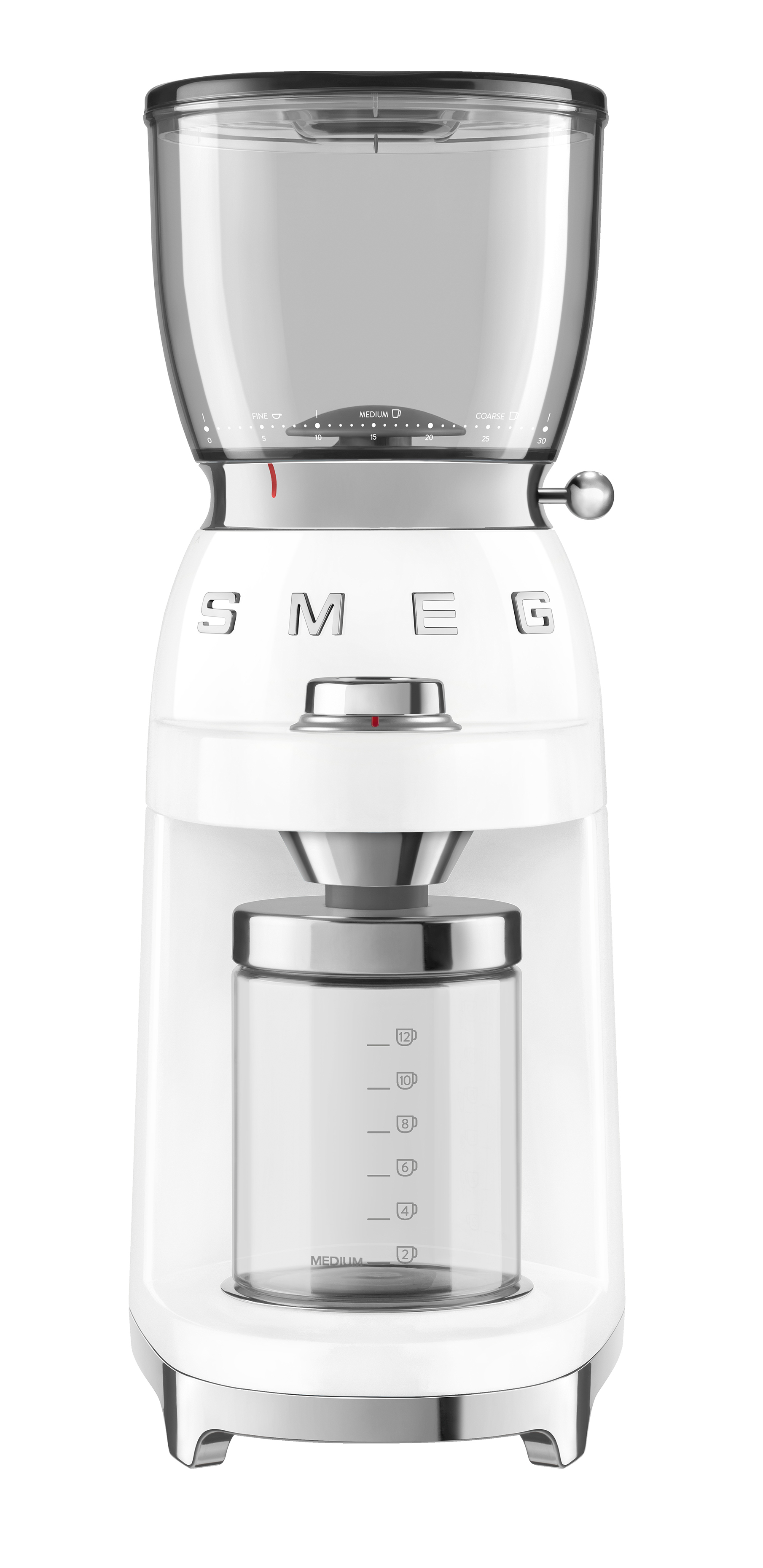 Smeg Kaffeemühle 50&#039;s Retro Style CGF01WHEU Weiß von Smeg