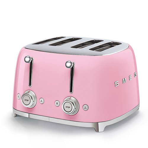 Smeg Toaster 4-Schlitz 50&#039;s Retro Style TSF03PKEU Cadillac Pink von Smeg