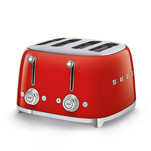 Smeg Toaster 4-Schlitz 50&#039;s Retro Style TSF03RDEU Rot von Smeg