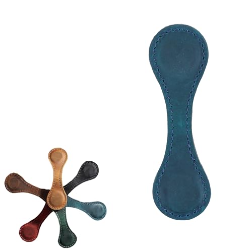 Vintage Deko Bookmark, Magnetische Lesezeichen aus Leder, Personalisierte Seitenmarkierungen Geschenk, Doppelseitig Magnetische Clips, Unverzichtbare Modeprodukte für Leser(Blau) von Smilbaley