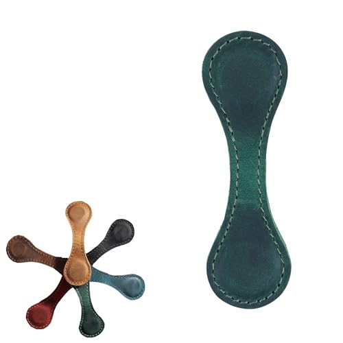 Vintage Deko Bookmark, Magnetische Lesezeichen aus Leder, Personalisierte Seitenmarkierungen Geschenk, Doppelseitig Magnetische Clips, Unverzichtbare Modeprodukte für Leser(Grün) von Smilbaley
