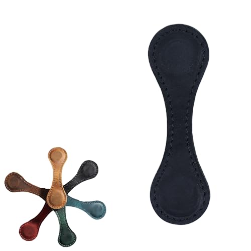 Vintage Deko Bookmark, Magnetische Lesezeichen aus Leder, Personalisierte Seitenmarkierungen Geschenk, Doppelseitig Magnetische Clips, Unverzichtbare Modeprodukte für Leser(Schwarz) von Smilbaley