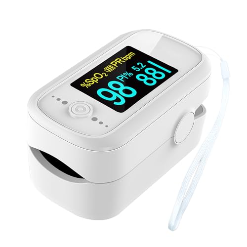 SmileCare Pulsoximeter Fingerspitze Blutsauerstoffsättigung mit Puls-Monitor Inklusive Batterien, genaue schnelle Spo2-Messung für Erwachsene von SmileCare