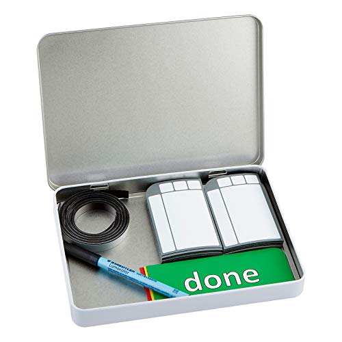 SMILEYBOARD - Magnetisches Kanban-Board-Set - 20 Stück Magnet-Karten - 3 Magnetlinien - Stift von Smileyboard