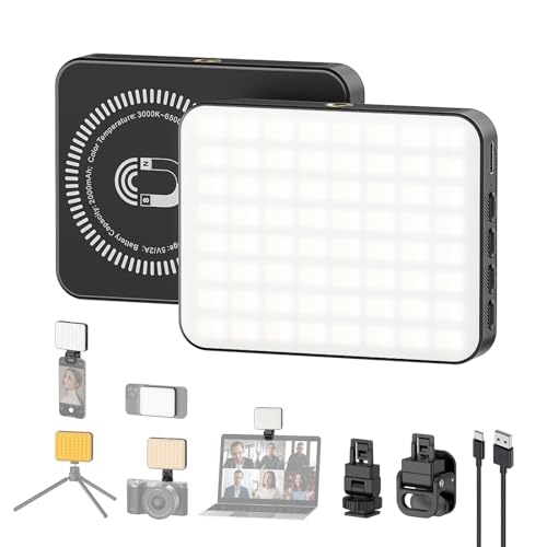 Smiling Shark Tragbar Video Licht, Camera Foto Licht mit Clip 2000mAh Wiederaufladbar 3 Farben CRI 80+ Dimmbar Drehbar Cold Shoe Magnetisches Camera LED Fill Light für Live Kamera Tablet Handy Smiling Shark Tragbar Video Licht, Camera Foto Licht mit Clip 2000mAh Wiederaufladbar 3 Farben CRI 80+ Dimmbar Drehbar Cold Shoe Magnetisches Camera LED Fill Light für Live Kamera Tablet Handy von Smiling Shark