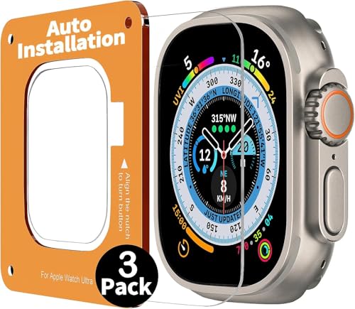 Smiling Displayschutzfolie kompatibel mit Apple Watch Ultra 49 mm, 3 Stück 9H gehärtetes Glas Displayschutzfolie mit 3 Stück Auto Alignment Tool Kit, einfache Installation, HD Clear Displayschutzfolie Smiling Displayschutzfolie kompatibel mit Apple Watch Ultra 49 mm, 3 Stück 9H gehärtetes Glas Displayschutzfolie mit 3 Stück Auto Alignment Tool Kit, einfache Installation, HD Clear Displayschutzfolie von Smiling